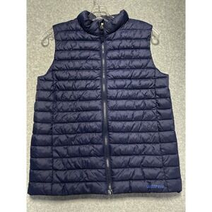 Lands' End Youth Boys Vest Size XL 14-16 Navy Blue Full Zip Pockets